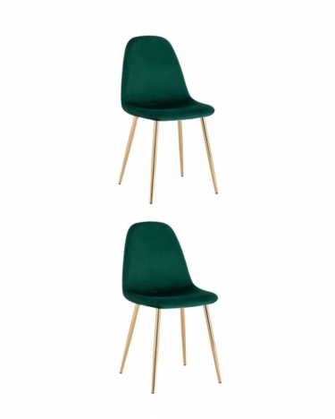 Комплект из двух стульев Stool Group Валенсия SN велюр зеленый золотые ножки набор 2 шт