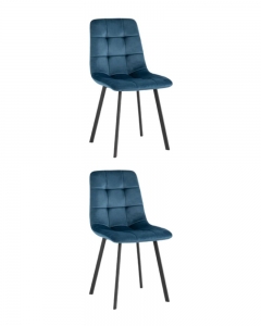 Комплект из двух стульев Stool Group Chilly велюр сине-зеленый 2 шт.