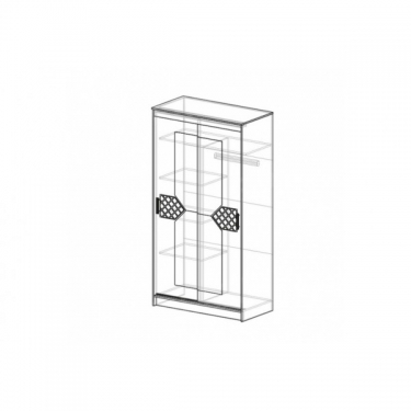 Шкаф-купе Николь-2 МАГ-РИВЕР Ясень шимо светлый/Лиственница темная
