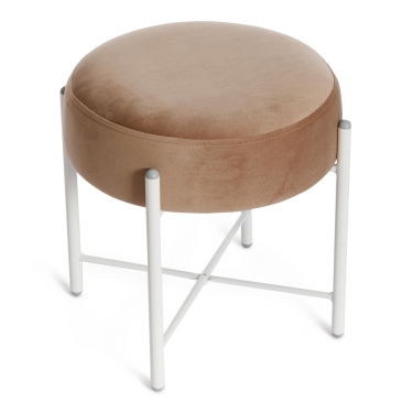 Банкетка Tetchair AMBER металл, ткань, 414140 см, бежевый/белый
