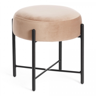 Банкетка Tetchair AMBER металл, ткань, 414140 см, бежевый/черный