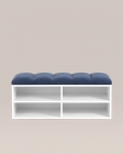 Обувница Stool Group Хольст 2 белая велюр Синий