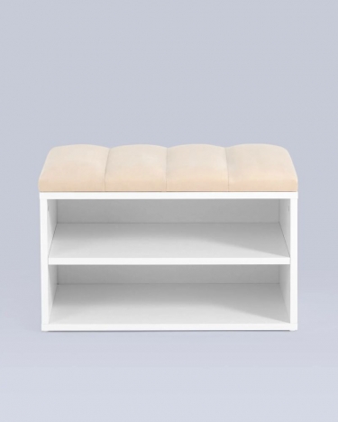 Обувница Stool Group Хольст белая велюр Бежевый
