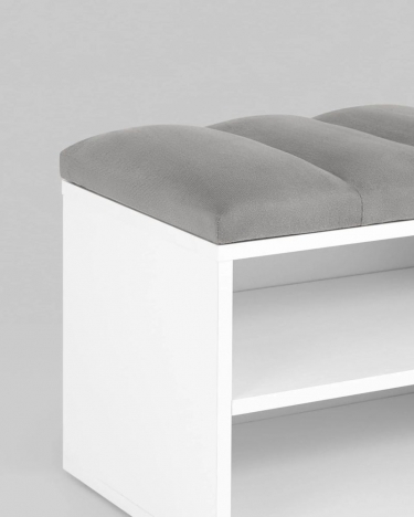 Обувница Stool Group Хольст белая велюр Серый