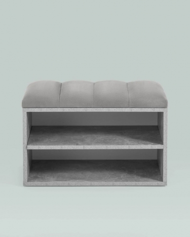 Обувница Stool Group Хольст серая велюр Серый