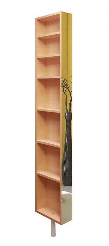 Поворотный зеркальный шкаф Shelf-on Зум Шелф Молочный дуб