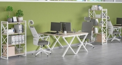 Стеллаж на колесных опорах - 4 полки Рива LOFT VR.L-MST.K-4.8V Металл белый Денвер светлый