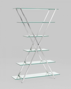 Стеллаж Stool Group Гейт прозрачное стекло сталь Серебро