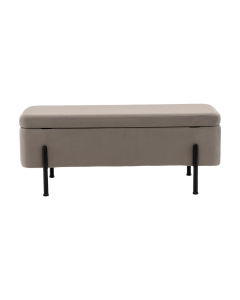 Банкетка Stool Group Болейн с ящиком велюр серый черные ножки