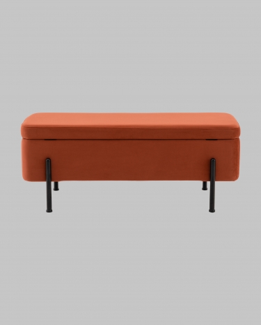 Банкетка Stool Group Болейн с ящиком велюр терракотовый черные ножки