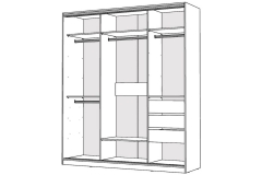 Шкаф-купе 2-х дверный Народная мебель Виктория 1800х584х2300, Белый 18ДЗДЗ-ЯПШШ-Б 310-863