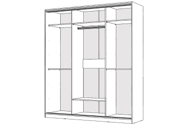 Шкаф-купе 3-х дверный Народная мебель Виктория 2000х584х2300, Белый 20ДЗДЗДЗ-ПППП-Б 310-2425