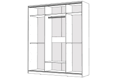 Шкаф-купе 3-х дверный Народная мебель Виктория 2000х584х2300, Белый 20ДЗДЗДЗ-ПППП-Б 310-2425