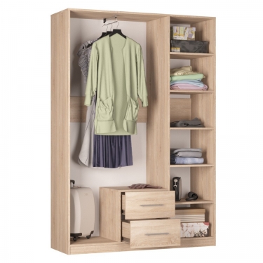 Шкаф распашный Аларти R-198х135х45-2-MЯАС