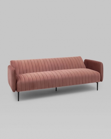 Диван прямой Stool Group Дрезден велюр Пыльно-розовый