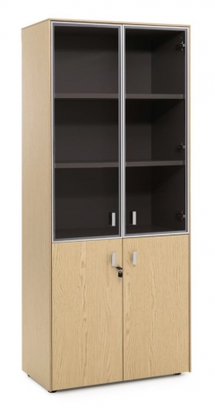 Шкаф комбинированный H.197 Profoffice EXE 101 714 OAK 07 Дуб светлый Хром