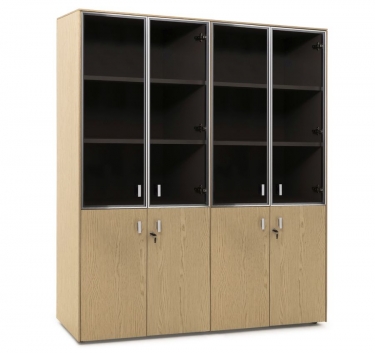 Шкаф комбинированный x 2 Profoffice EXE 101 728 OAK 07 Дуб светлый Хром