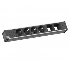 Розеточный блок 4+2 Profoffice CONI LARGE 912.007 Черный