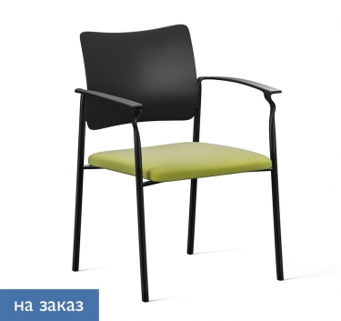 Кресло на черных опорах, с подлокотниками Profoffice PINKO plastic 4legs black Kiton 08 Arms Зеленый Черный
