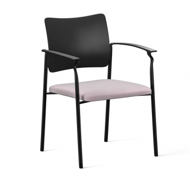 Кресло на черных опорах, с подлокотниками Profoffice PINKO plastic 4legs black Jade9502 Arms Серый Черный