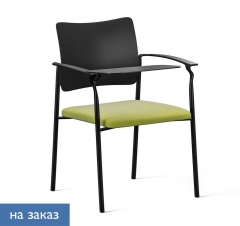 Кресло на черных опорах со столиком Profoffice PINKO plastic 4legs black Kiton 08 Arms+WT Зеленый Черный