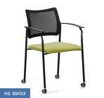 Кресло на колесах, с подлокотниками Profoffice Pinko Mesh cast black Kiton 08 Arms Зеленый Черный