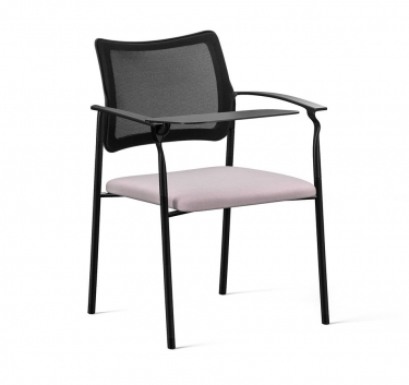 Кресло на черных опорах, со столом Profoffice Pinko Mesh 4legs black Jade 9502 Arms+WT Серый Черный