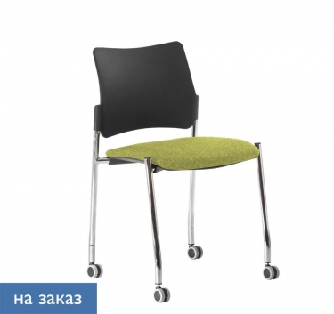 Кресло на колесах, без подлокотников Profoffice Pinko plastic cast Kiton 08 noArms Зеленый Черный Хром