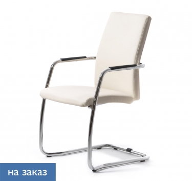 Кресло на полозьях Profoffice WELL_SEAT slide Ecotex 3027 Бежевый Хром