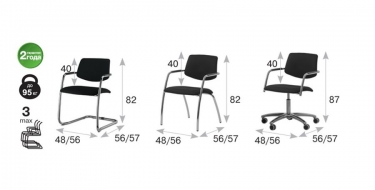 Кресло на полозьях Profoffice Urban slide Kiton 08 Зеленый Хром