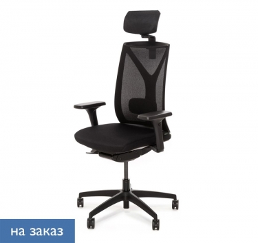 Кресло с подголовником Profoffice DION Mesh Bl 870 1D black SLW 50 headrest Черное