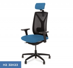 Кресло с подголовником Profoffice DION Mesh Bl 870 1D black SLW 58 headrest Голубой Черный