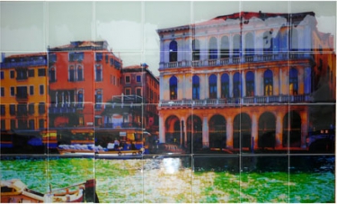 Интерьерная стеклянная плитка с фотопечатью