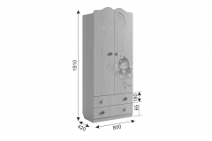 Детский гарнитур Чудо К3 Мебельсон Чудо К3 Белый рамух/нежно-розовый велюр