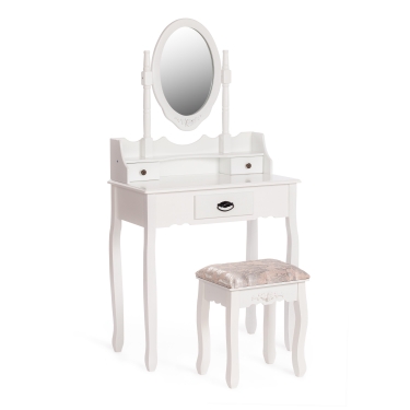 Туалетный столик с зеркалом и табуретом Tetchair Secret De Maison GAUDE mod. TT-DT003 МДФ+Павловния, 7540145, Белый White