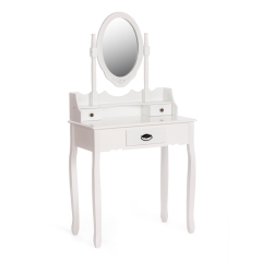 Туалетный столик с зеркалом и табуретом Tetchair Secret De Maison GAUDE mod. TT-DT003 МДФ+Павловния, 7540145, Белый White