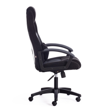 Кресло Tetchair DRIVER флок/ткань, черный/серый, 35/TW-12