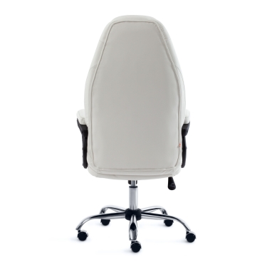Кресло Tetchair BOSS хром кож/зам, белый, 36-01/36-01/06