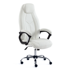Кресло Tetchair BOSS хром кож/зам, белый, 36-01/36-01/06