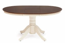 Стол обеденный раскладной Tetchair Cairo / Каир CT4260 дерево гевея, 100133х100х75см, Античный белый/Темный Дуб