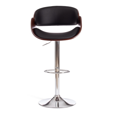 Барный стул Tetchair LANDO mod.4036 металл/дерево/экокожа, 59х51х93-114 см, высота сиденья 62-83 см, черный/орех/хром