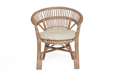 Кресло Tetchair Secret De Maison Koln с подушкой, натуральный ротанг, 736982 см, Натуральный + white wash