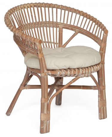 Кресло Tetchair Secret De Maison Koln с подушкой, натуральный ротанг, 736982 см, Натуральный + white wash