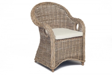 Кресло Tetchair Secret De Maison MAISONET c подушкой натуральный ротанг, 636685 см, натуральный серый/natural grey