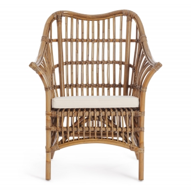 Кресло Tetchair Secret De Maison BASON c подушкой 726588 см, натуральный серый/natural grey, подушка ткань цветы