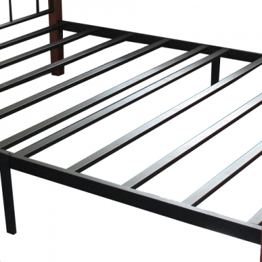 Кровать Tetchair AT-8077 дерево гевея/металл, 160200 см Queen bed, красный дуб/черный