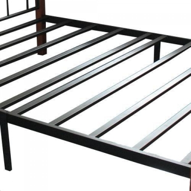 Кровать Tetchair AT-803 дерево гевея/металл, 140200 см Double bed, красный дуб/черный