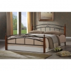 Кровать Tetchair AT-8077 дерево гевея/металл, 120200 см middle bed, красный дуб/черный