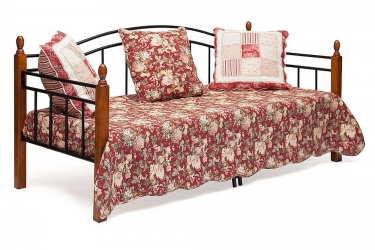 Кровать Tetchair LANDLER дерево гевея/металл, 90200 см Day bed, красный дуб/черный