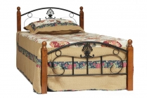 Кровать Tetchair РУМБА AT-203/ RUMBA дерево гевея/металл, 90200 см Single bed, красный дуб/черный